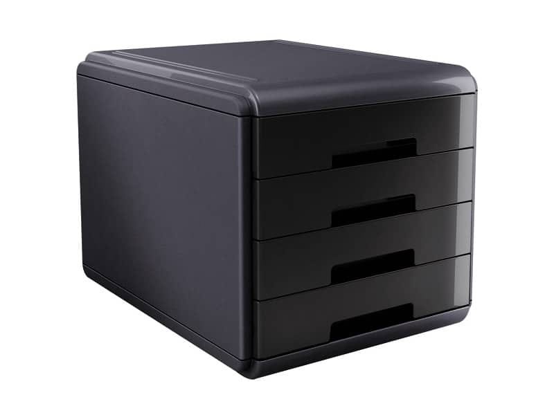 Cassettiera 4 cassetti ARDA Mydesk polistirolo e materiale infrangibile grigio/nero – 18P4PN