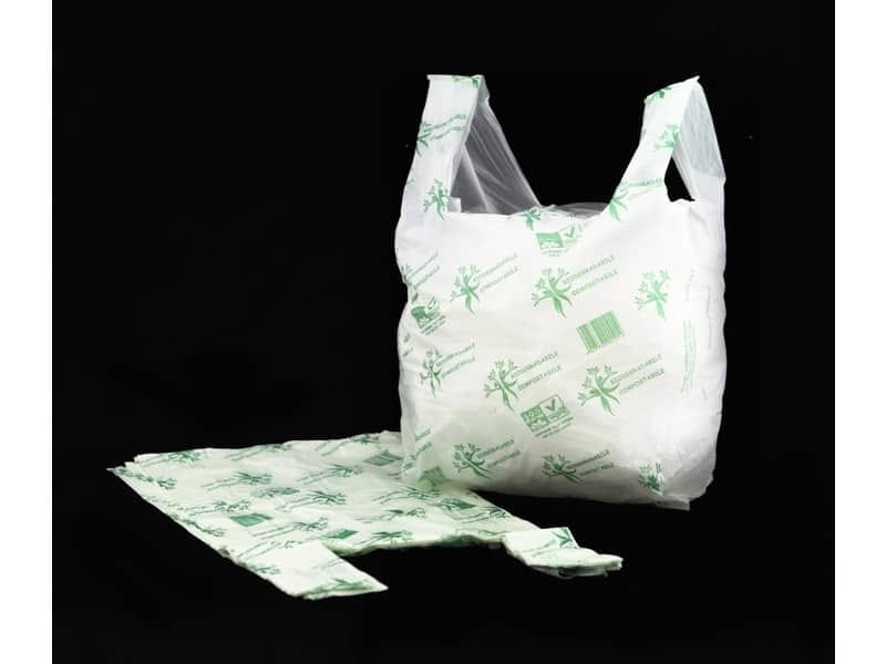 Shopper NESSUNO in mater-bi biodegradabile verde 30+10+10×60 cm cartone da 500 pz. – 21382