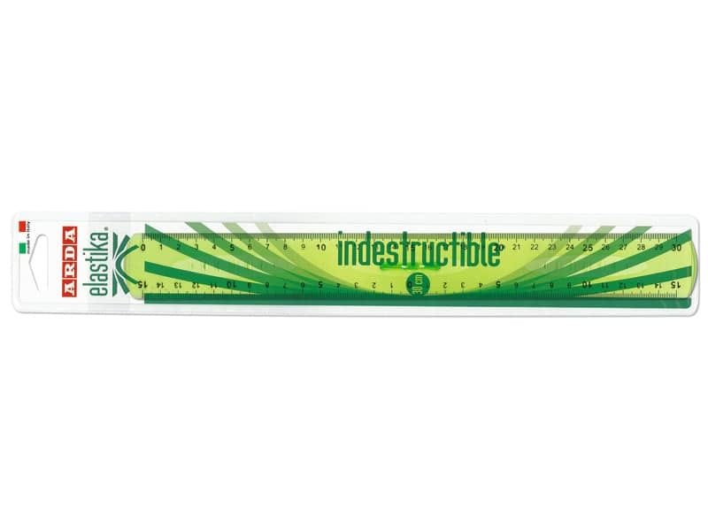 Triplo decimetro ARDA Linea Elastika plastica flessibile verde trasparente 30 cm – EL30P