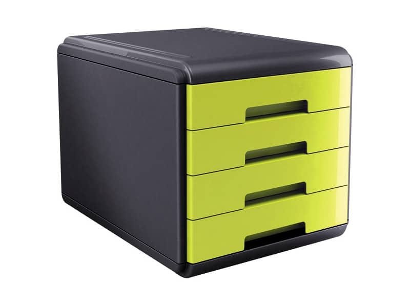 Cassettiera 4 cassetti ARDA Mydesk polistirolo e materiale infrangibile grigio/verde – 18P4PV