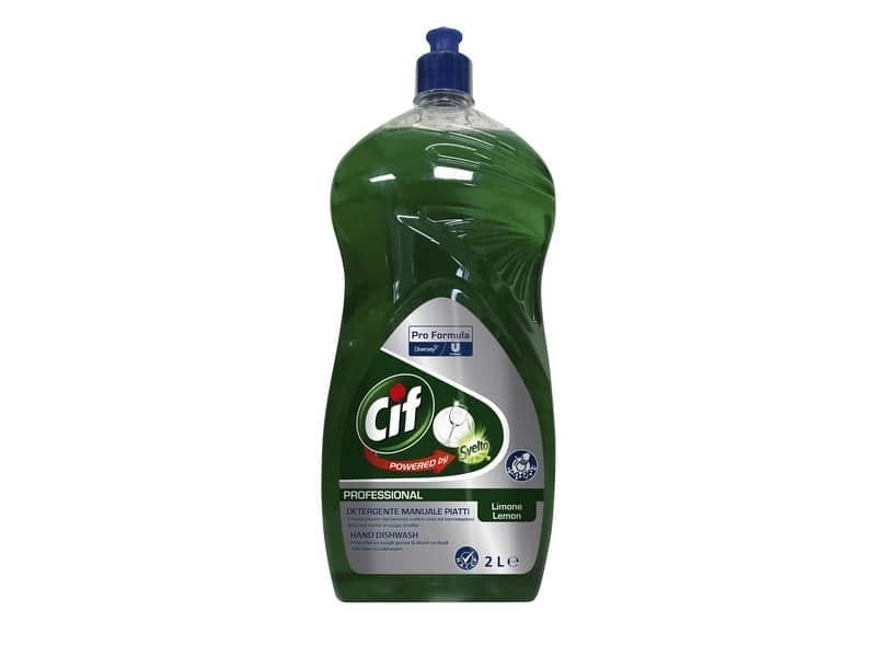 Detergente per stoviglie Cif Limone Professionale – verde – flacone 2 litri – 101104955