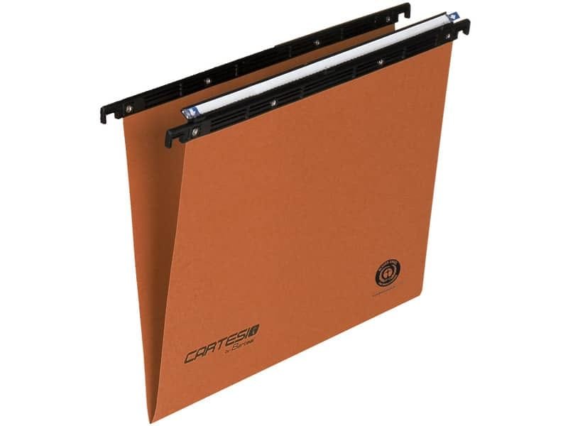 Cartelle sospese orizzontali per cassetti CARTESIO 39 fondo a V arancio arancio Conf. 50 pezzi – 100/395-B2