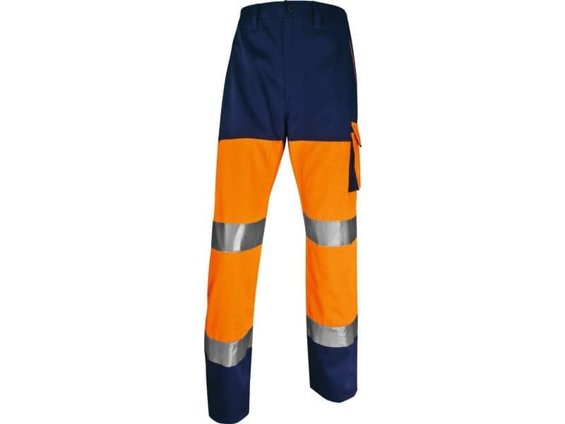 Pantaloni da lavoro Delta Plus ad alta visibilit… – classe 2 – 5 tasche – argento arancio fluo-blu -XXL- PHPA2OMXX