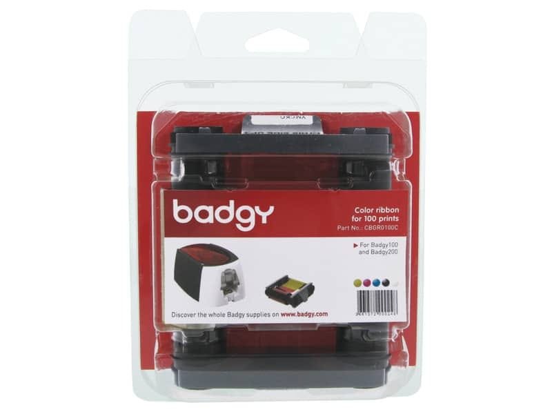 Nastro di stampa YMCKO per stampante Evolis Badgy 100 stampe/nastro multicolore – CBGR0100C
