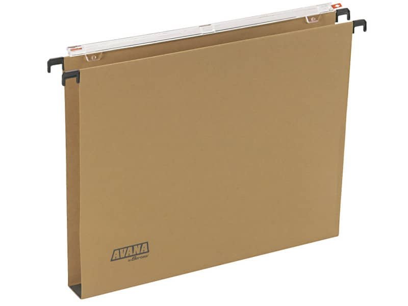 Cartelle sospese orizzontali per cassetti AVANA 33 cm fondo U 3 cm avana Conf. 50 pezzi – 060/330 Beta 3 -B1