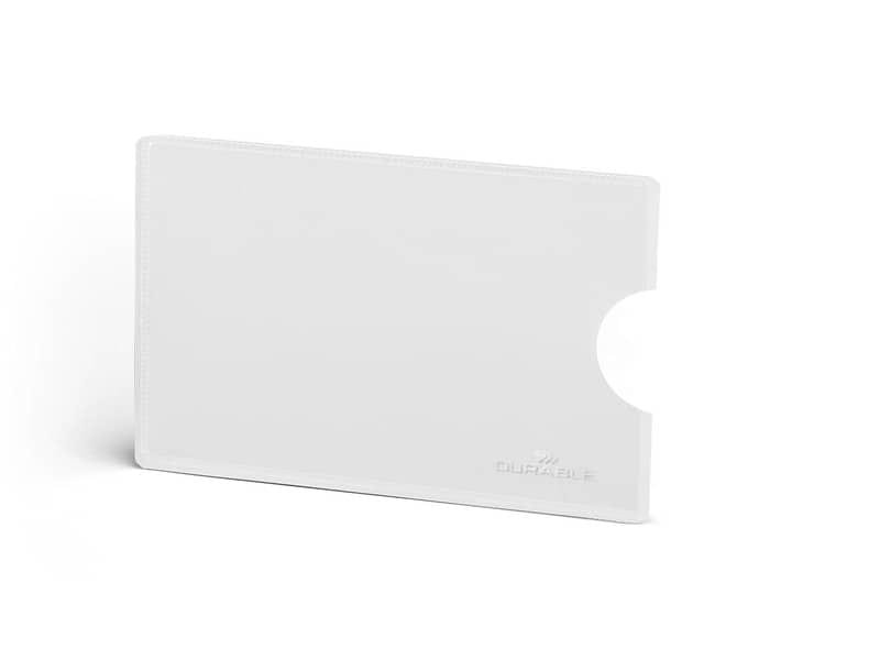 Tasca porta carte di credito DURABLE RFID SECURE CONFEZIONE RETAIL trasparente 54x86mm  conf. 3 – 890319