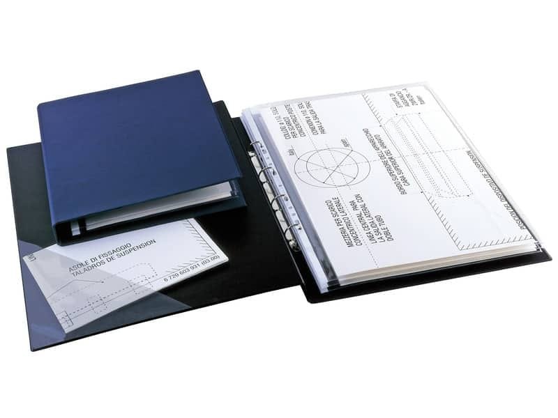 Raccoglitore Sei Rota Sanremo 2000 – 4 anelli D  25 mm – 30×42 cm dorso 4 cm blu – 34508507 (anelli lato lungo)