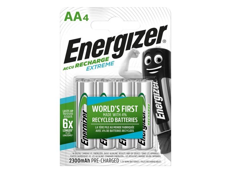 Batterie ricaricabili ENERGIZER Extreme AA – 2300 mAh conf.da 4 – E300849600