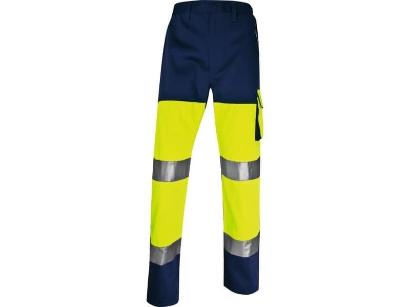 Pantaloni da lavoro Delta Plus ad alta visibilit… – classe 2 – 5 tasche – argento giallo fluo-blu – XL – PHPA2JMXG