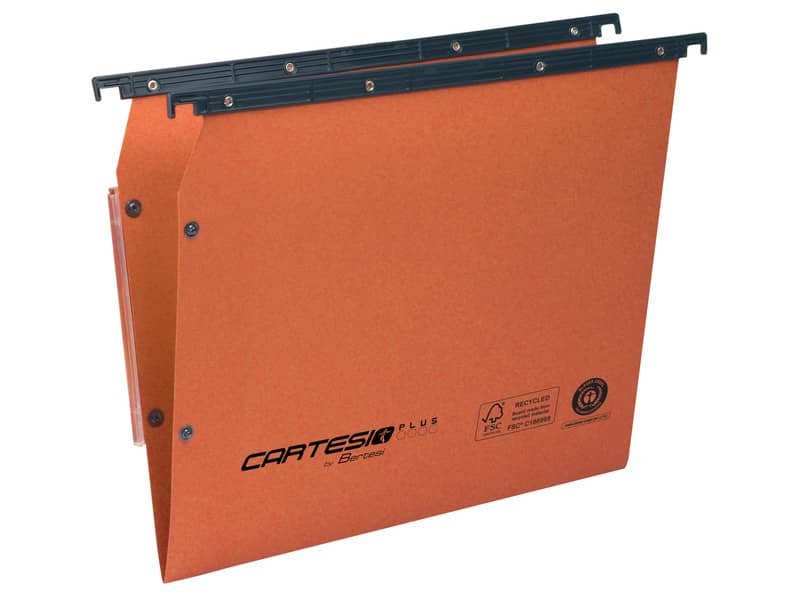 Cartelle sospese laterali per armadi CARTESIO PLUS 33 cm fondo a V arancio Cf. 25 pezzi – 314 M Link -A2