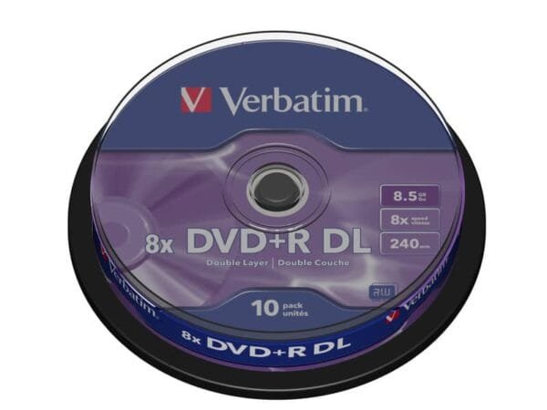 DVD+R Doppio Strato Verbatim 8.5 GB  in confezione da 10 dvd-r - 43666