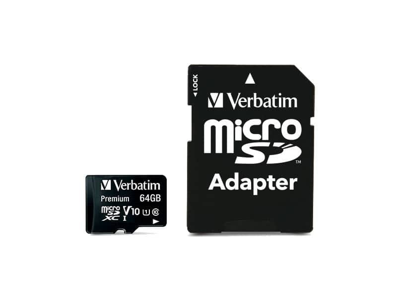 Flash memory card Verbatim micro sdhc – classe 10 con adattatore 64 GB 44084