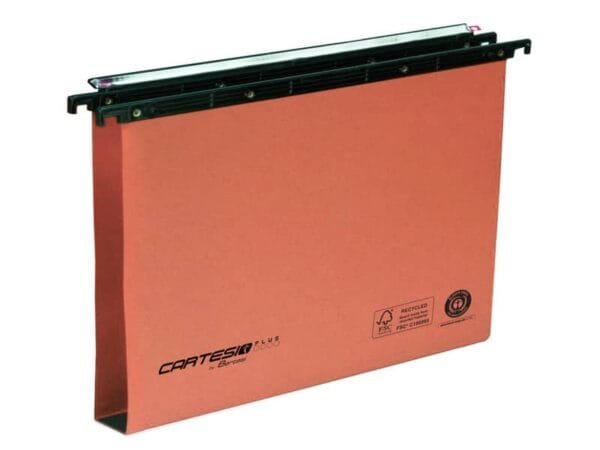 Cartelle sospese orizzontali per cassetti CARTESIO PLUS 39 cm fondo U3 arancio Cf. 25 pz - 300/395 Link 3 -A2