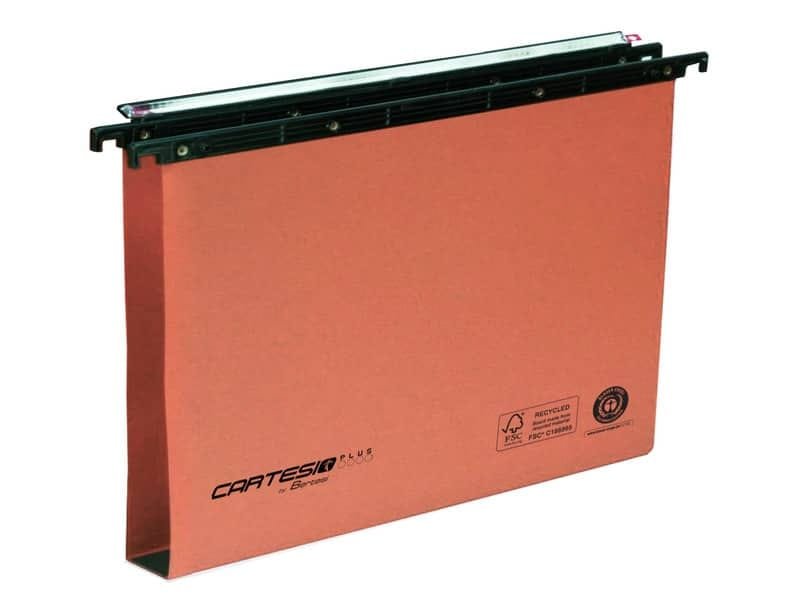 Cartelle sospese orizzontali per cassetti CARTESIO PLUS 39 cm fondo U3 arancio Cf. 25 pz – 300/395 Link 3 -A2
