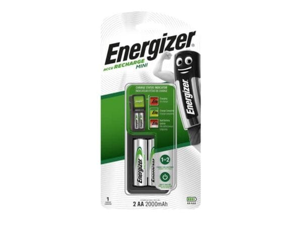 Caricabatterie ENERGIZER Mini Charger 2000mAh incluse 2 batterie Power Plus AA - E300701300