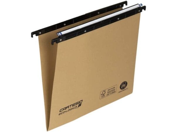 Cartelle sospese orizzontali per cassetti CARTESIO ECO 39 cm fondo V avana Conf. 25 pezzi - 100/395-A1