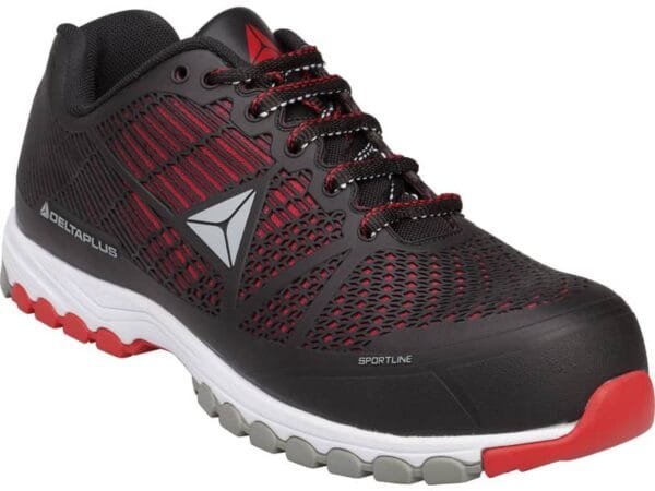 Scarpe da lavoro DELTA PLUS basse Deltasport S1P - PU iniettato mesh nero-rosso - 44 - DSPORSPNR44