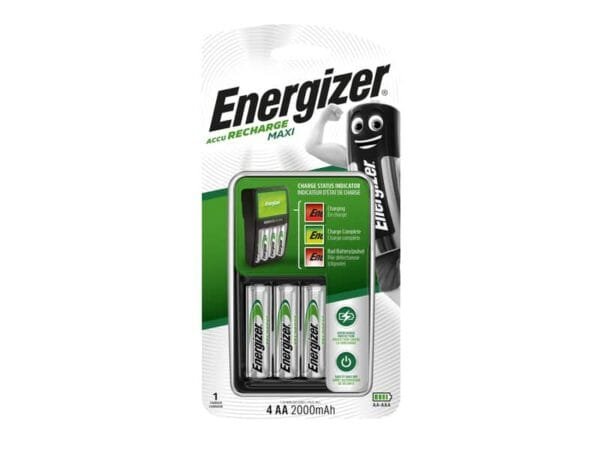 Caricabatterie ENERGIZER Maxi Charger 2000mAh incluse 4 batterie Power Plus AA - E300809600