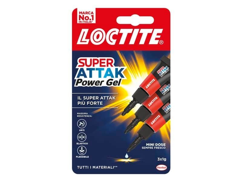 Colla Loctite Super Attak Power gel Mini trasparente Blister da 3 tubetti da 1 gr – 2631567
