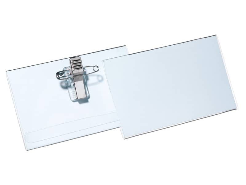Portanomi DURABLE EUROBADGE con combi clip pvc trasparente inserto 54x90mm conf. 50 – 814519
