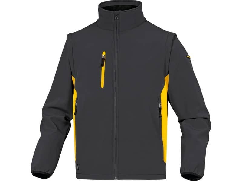 Giacca da lavoro DELTA PLUS MySen 2 con zip – 5 tasche – maniche staccabili grigio-giallo – XXL – MYSE2GJXX