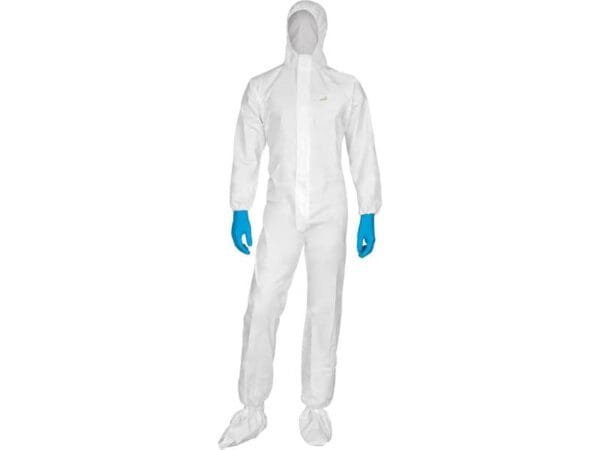Tute da lavoro DELTA PLUS con cappuccio elasticizzata monouso - chiusura con zip PPL bianco - M - DT115TM