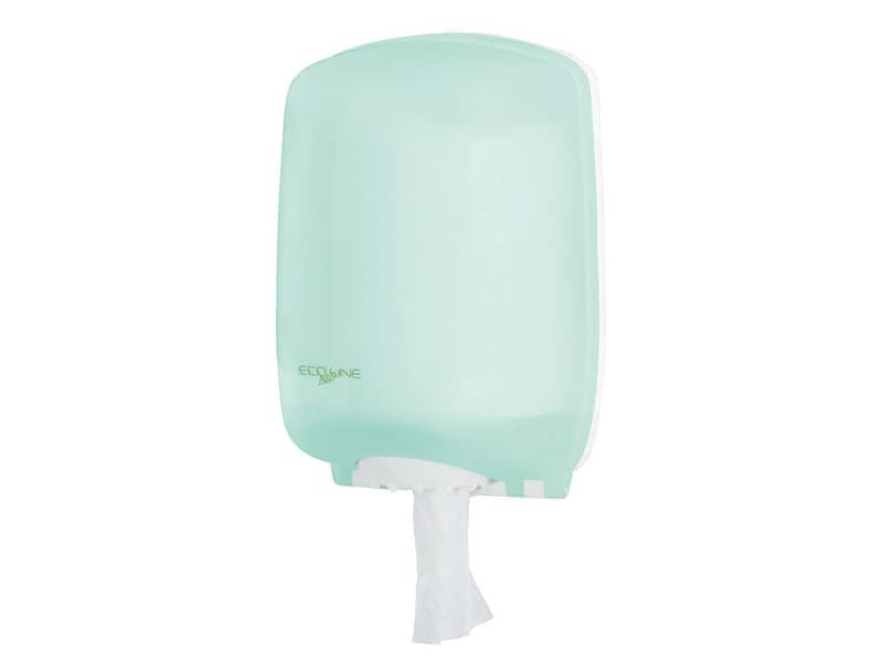 Distributore maxi di carta asciugamani a spirale Hylab in PPL con capacit… max  20,5 cm verde opalino – E-RO/1DF-S