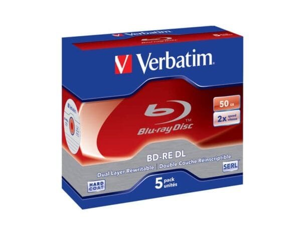 Blu-Ray BD-RE DL Verbatim 50 GB 2x Jewel Case conf. da 5 - 43760