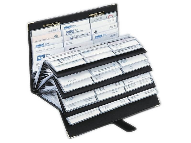 Portabiglietti da visita TECNOSTYL in vinilico da 204 scomparti in 34 pagine 19x30x1 cm nero – NC204