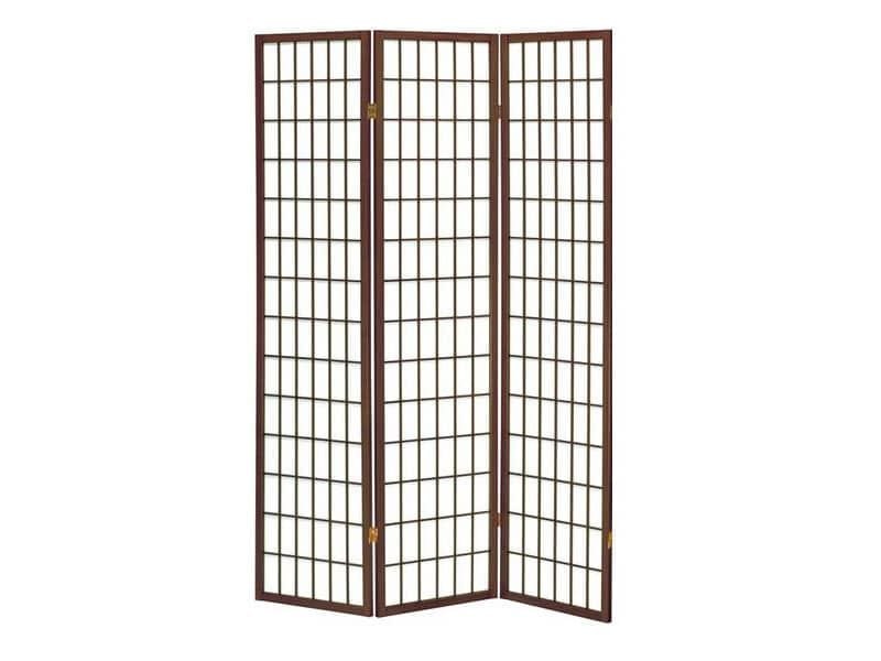 Paravento a 3 ante Serena Group in legno e carta di riso noce 130,5×178 cm NY1003-3