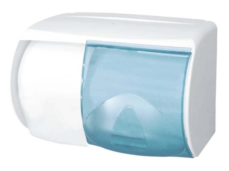 Distributore di carta igienica doppio rotolo Hylab 175 mm con capacit… max  13 cm bianco con vetrino blu – IN-TOD/WS
