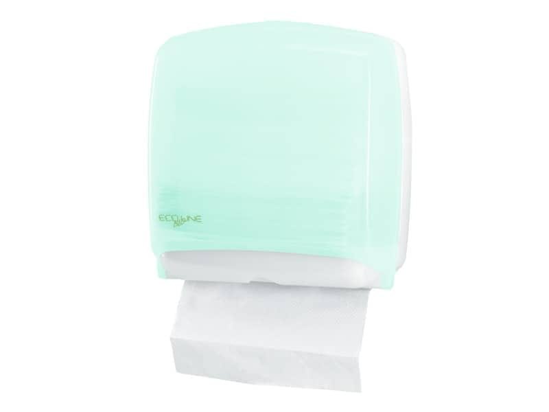 Distributore mini di carta asciugamani in fazzoletti Hylab in PPL con capacit… 300 foglietti verde opalino – E-FO/2RN-S