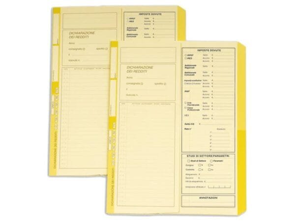 Cartelline a 2 lembi 4Pro dichiarazione dei redditi A4 cellulosa 225 g/mý dorso 2 cm giallo conf. da 50 pezzi - 4175 02