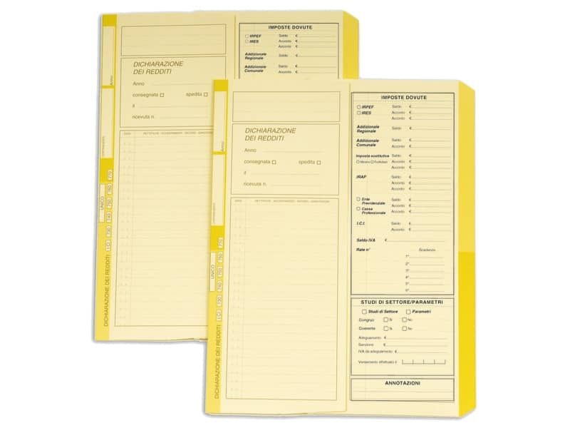 Cartelline a 2 lembi 4Pro dichiarazione dei redditi A4 cellulosa 225 g/mý dorso 2 cm giallo conf. da 50 pezzi – 4175 02