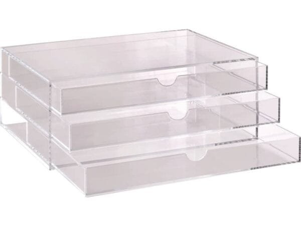 Cassettiera da banco TECNOSTYL in acrilico con divisori 32,5x23,5x13 cm trasparente - ACRD040