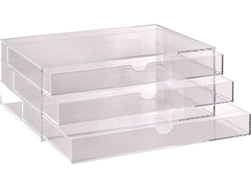 Cassettiera da banco TECNOSTYL in acrilico con divisori 32,5×23,5×13 cm trasparente – ACRD040