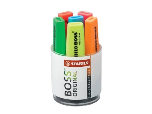 Evidenziatori Stabilo Boss Original 2-5 mm assortiti Cilindro in plastica con 6 pezzi - 7006