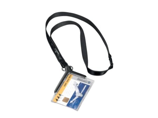 Portabadge Durable DELUXE 54x85 mm con cordoncino trasparente Conf. 10 pezzi - 820758