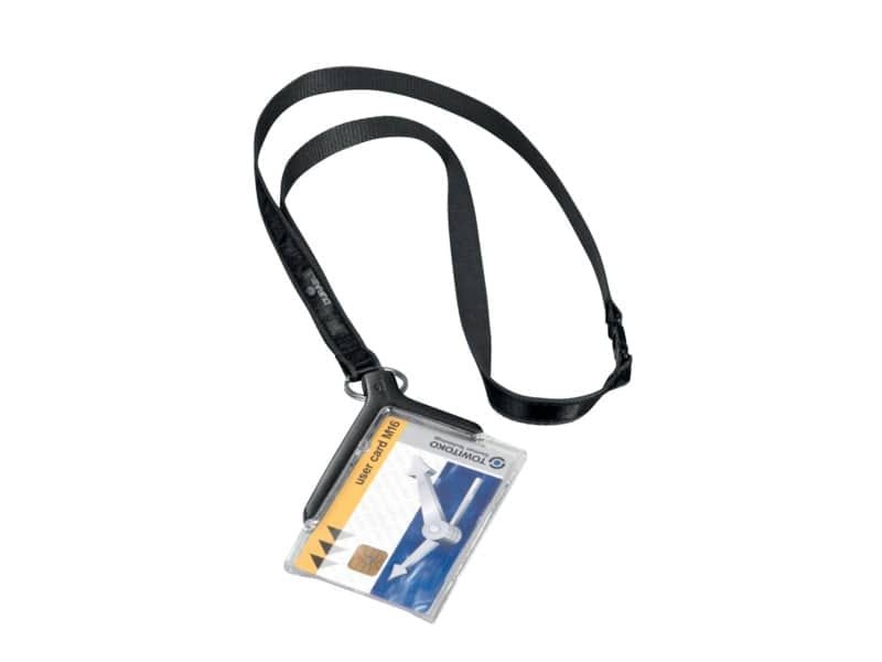 Portabadge Durable DELUXE 54×85 mm con cordoncino trasparente Conf. 10 pezzi – 820758