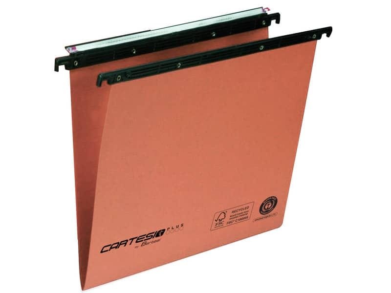 Cartelle sospese orizzontali per cassetti CARTESIO PLUS 33 cm fondo V arancio Cf. 25 pezzi – 300/330 Link -A2