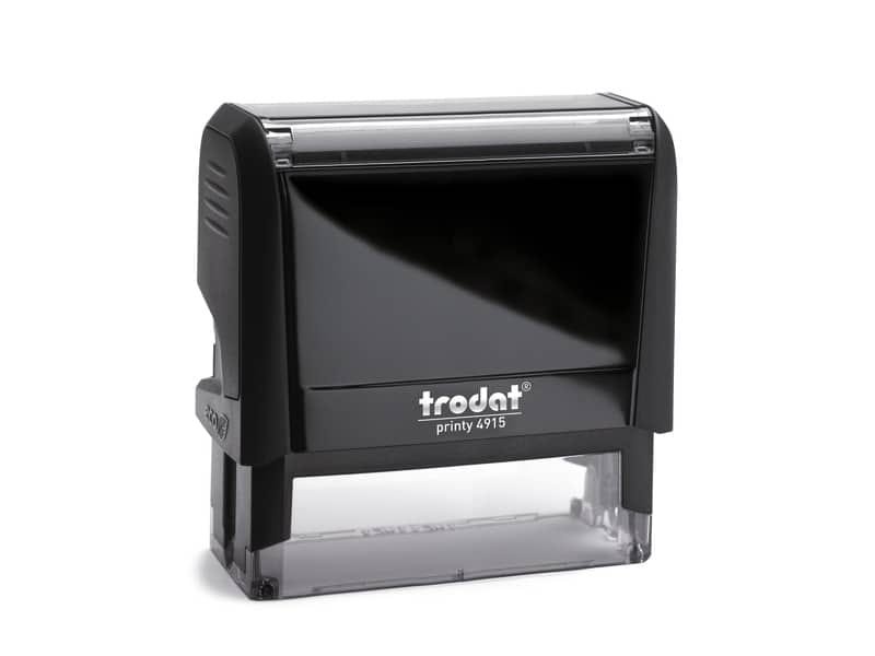 Timbro autoinchiostrante personalizzabile a 7 righe TRODAT PRINTY 4915 in plastica 70×25 mm nero – 47587