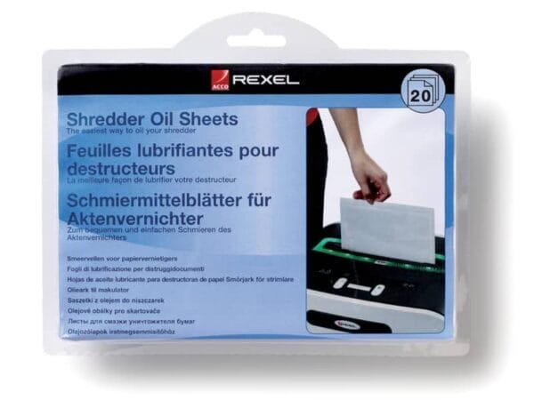 Fogli lubrificanti per distruggidocumenti Rexel Formato A5 conf. 20 fogli - 2101949