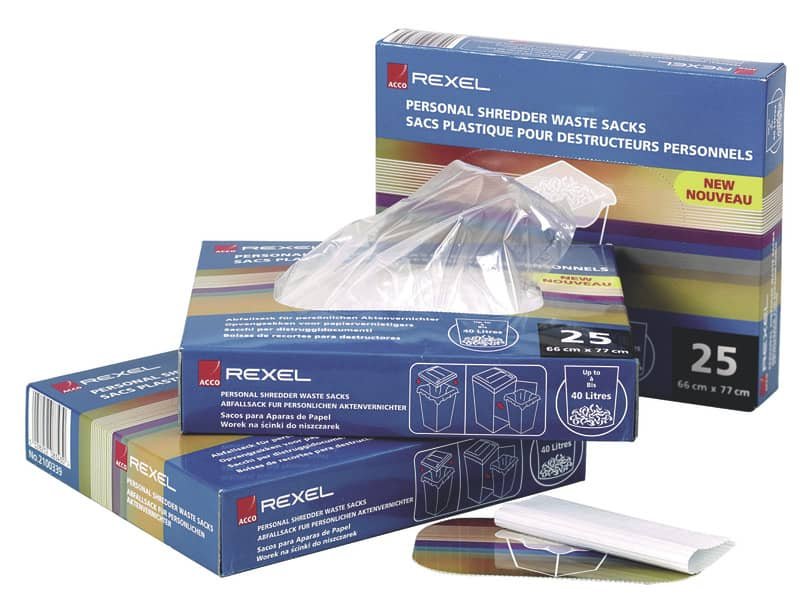 Sacchetti di plastica per distruggidocumenti Rexel AS 175 L conf. da 100 – 40095