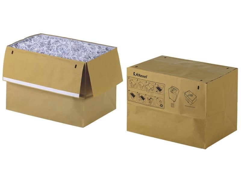Sacchetti riciclabili per distruggidocumenti Rexel 70 L conf. da 50 – 2102442