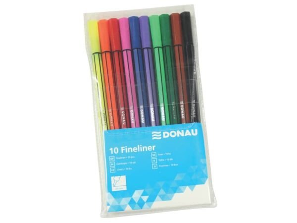 Set fineliner con inchiostro a base acqua Donau conf. 10 pz multicolore 330257099