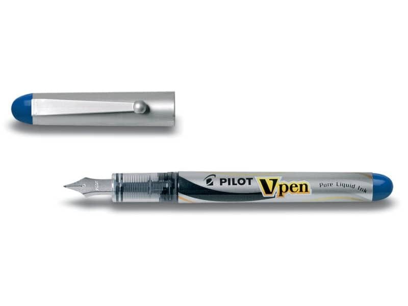 Penna stilografica usa e getta Pilot V-Pen Silver M blu tratto 0,5 mm 007571