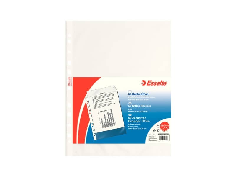 Buste a perforazione universale lisce Esselte Copy Safe 22×30 cm Office medio spessore – conf.50 – 395097000