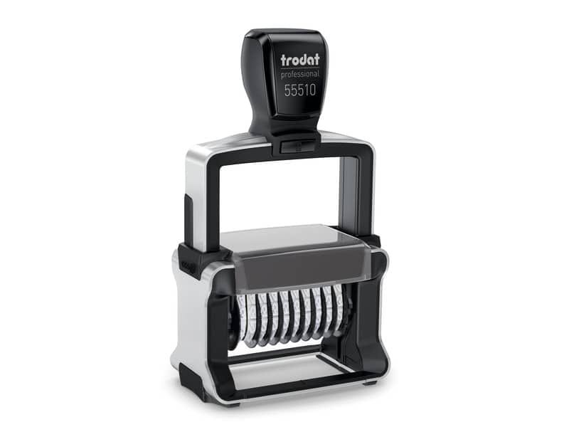 Numeratore autoinchiostrante a 10 cifre TRODAT PROFESSIONAL 55510 4.0 in acciaio nero – 120202