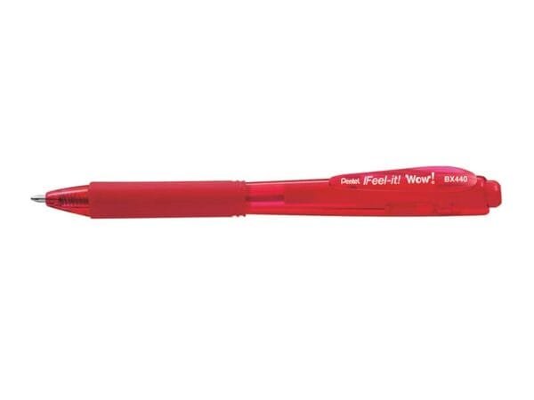 Penne a sfera a scatto Pentel Feel It Wow 1.0 mm rosso BX440-BI
