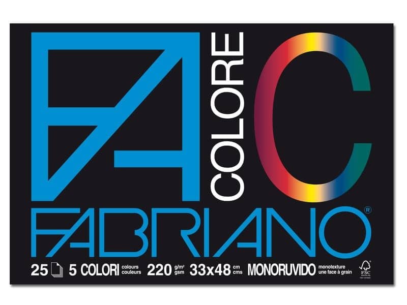 Album da disegno Fabriano FACOLORE 24×33 cm 220 g/mý 25 ff – 5 colori 65251524